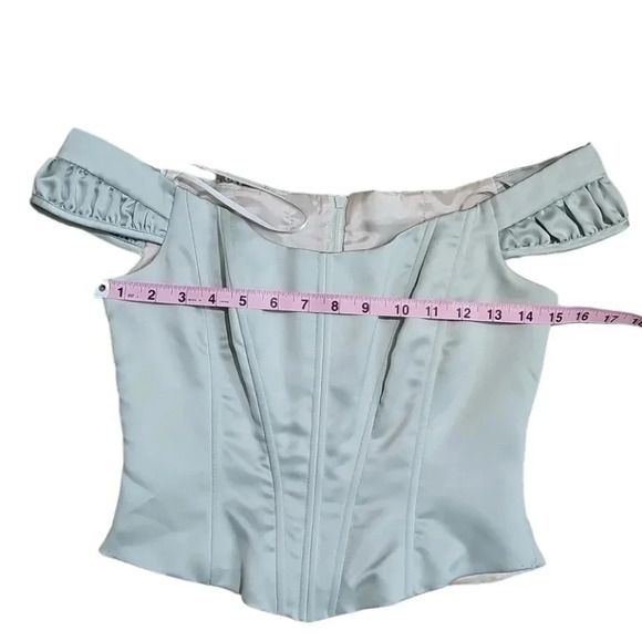 Betsy & Adam Jaslene MP Corset Gown Set Deadstock Mint Green Vintage Dress 90s - Picture 11 of 13